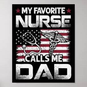Pappa Fars Dag Min Favoritsjuksköterska Kallar Mig Poster