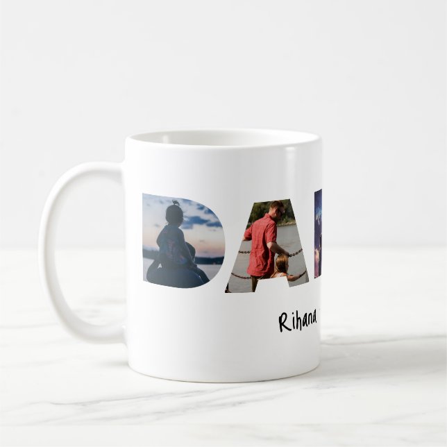 Pappa Fars dag personlig foto present  Kaffemugg (Vänster)