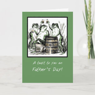 Pappa, Far's Day FUNNY Frogs Tosting with Beer Kort