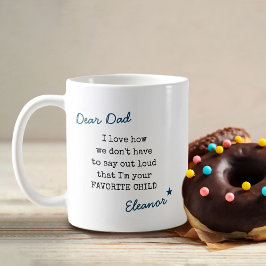 Pappa Favorite Child Typewriter Typography Kaffemugg