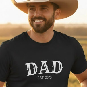 Pappa Fet text Est 2025 T Shirt