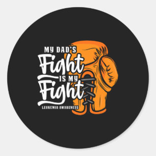 Pappa Fight är min kamp. Boxing Boxer Leukemia Awa Runt Klistermärke