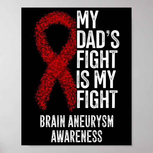 Pappa Fight är min kamp Brain Aneurysm-medvetenhet Poster (Framsidan)