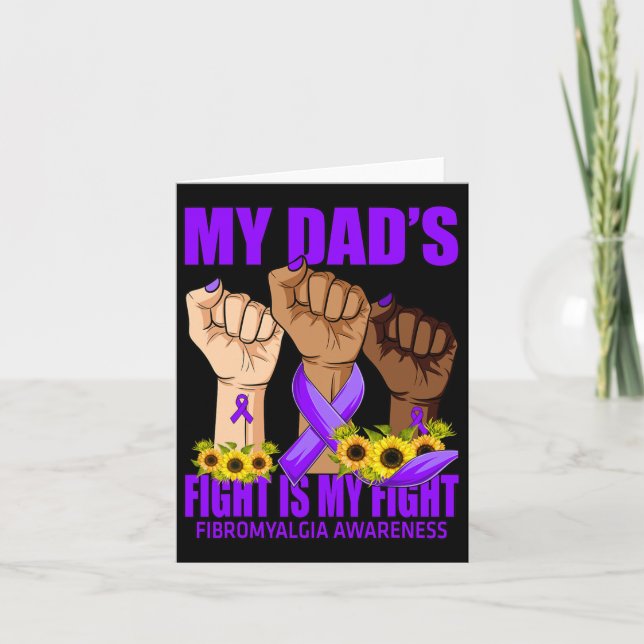 Pappa Fight är min medvetenhet om Fight Fibromyalg Kort (Framsida)