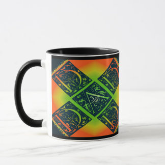 Pappa Finare Typografi Mönster Black & Orange Mugg