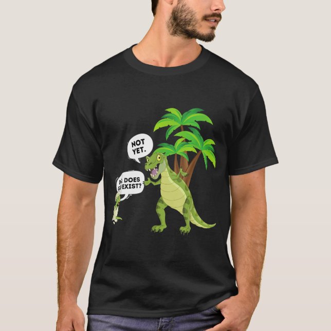 Pappa finns Gud - noj Dino Dinosaur Atheist T Shirt (Framsida)