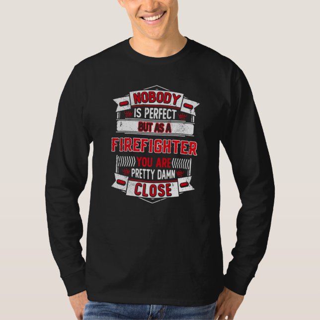 Pappa Fireman Firefighter T Shirt (Framsida)
