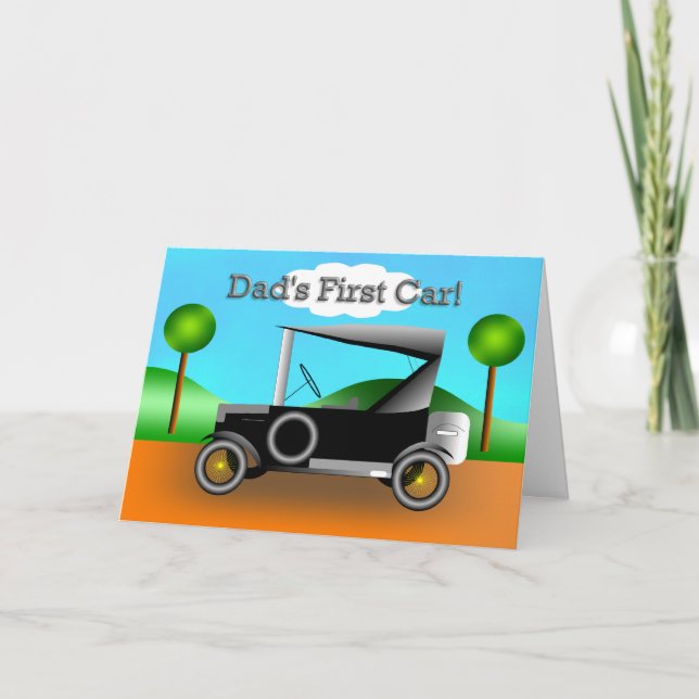 Pappa First Car! Fars dag Kort (Framsida)