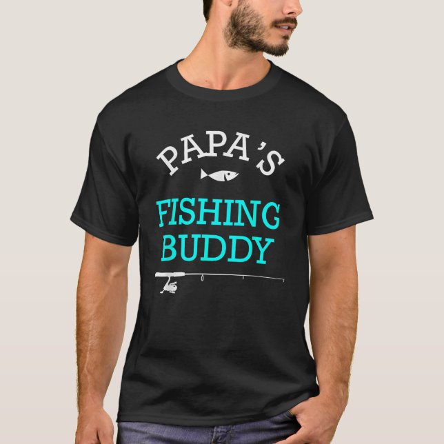 Pappa Fishing Buddy Cute Kids Gift T Shirt (Framsida)