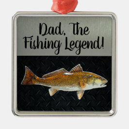 Pappa Fiske efter kungsfisk av arten kungsfiskar A Julgransprydnad Metall