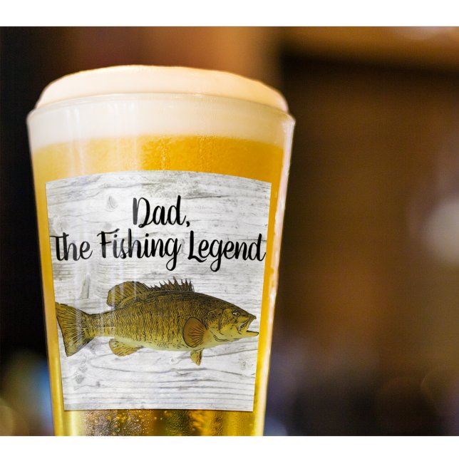 Pappa fiskedödande släktet Smallmouth Bass Fisherm Glaskopp (Smallmouth Bass Fishing Beer Glass for Dad, The Fishing Legend. The perfect father's day gift.)