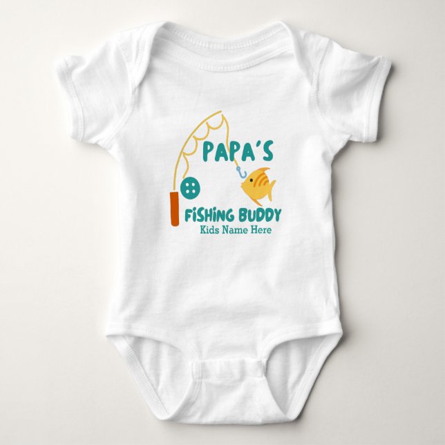Pappa Fisking Buddy Baby T Shirt (Framsida)