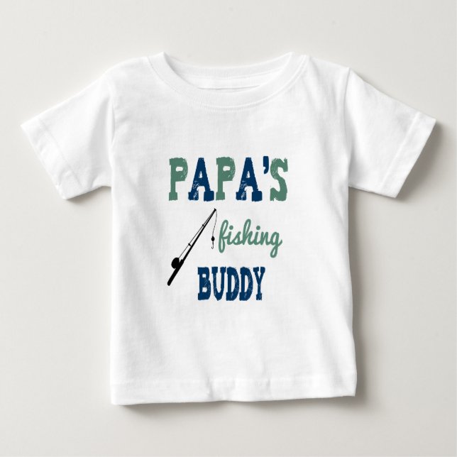 Pappa Fisking Buddy Baby Tee (blått) (Framsida)