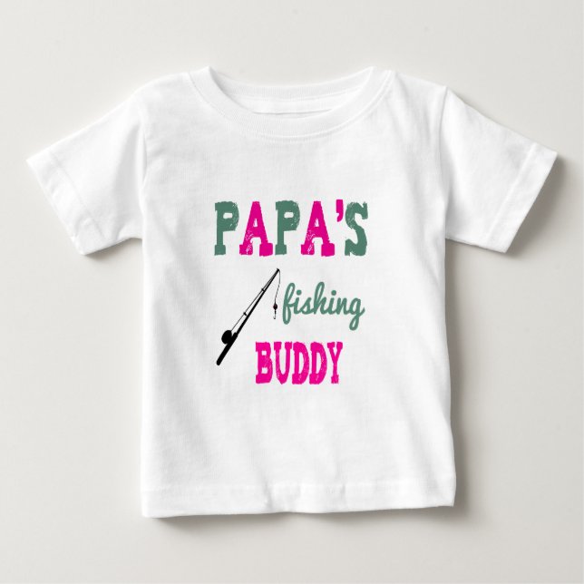 Pappa Fisking Buddy Baby Tee (rosa) (Framsida)