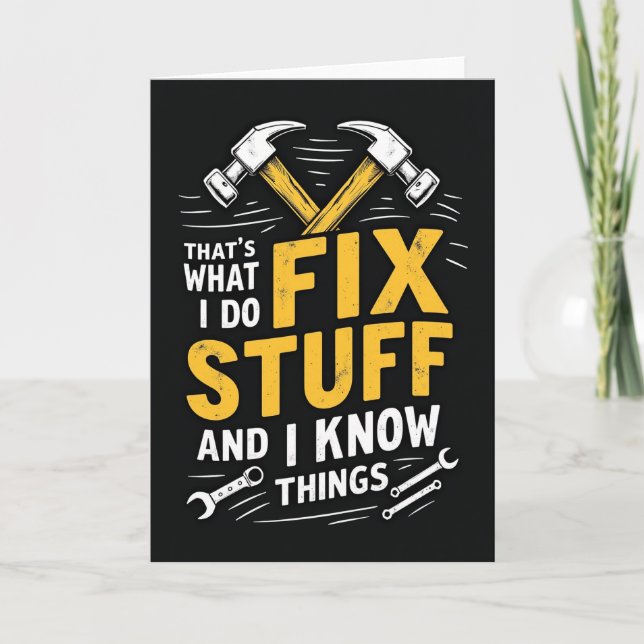 Pappa Fixa Det Illustrationskort Kort (Framsida)