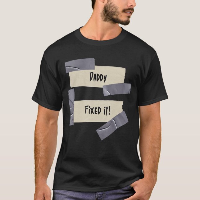 Pappa fixade det! Problem Solver Novelty Duck Tape T Shirt (Framsida)