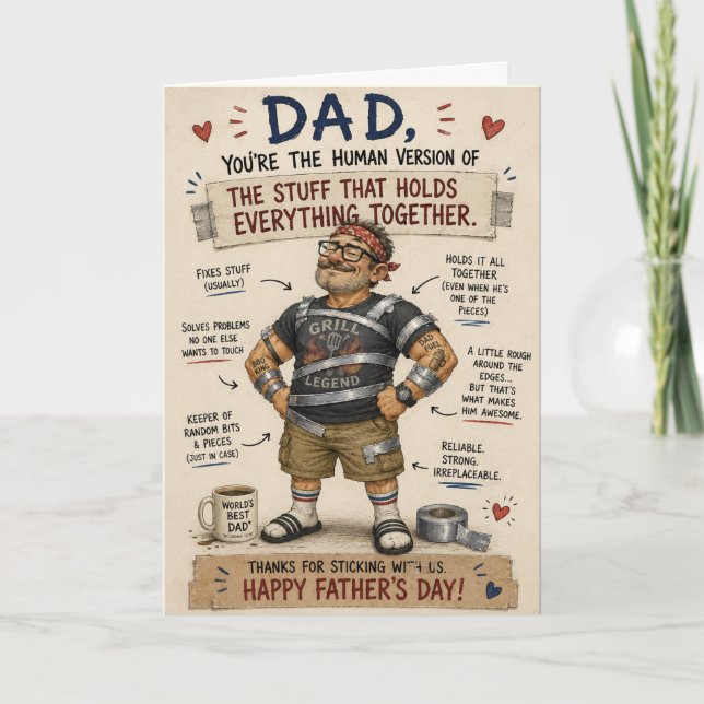 Pappa Fixar Allt Fars Dag Kort (Framsida)