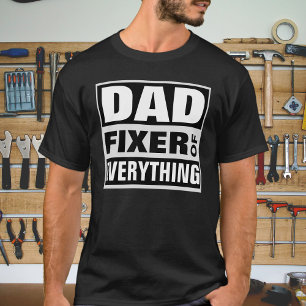 Pappa Fixar Allt Fet Vit Typografi T Shirt