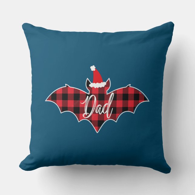 Pappa Fladdermus jul Pappa Pajama Red Play Buffalo Kudde (Framsida)