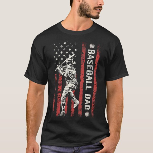 Pappa Flagga ger Pappa Manar baskeboll Fars dag T Shirt (Framsida)