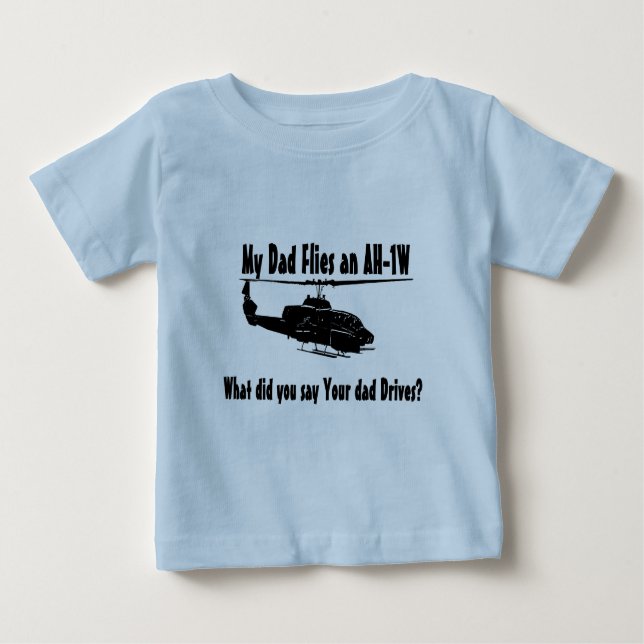 Pappa flyger en AH 1w-helikopter T-shirt (Framsida)