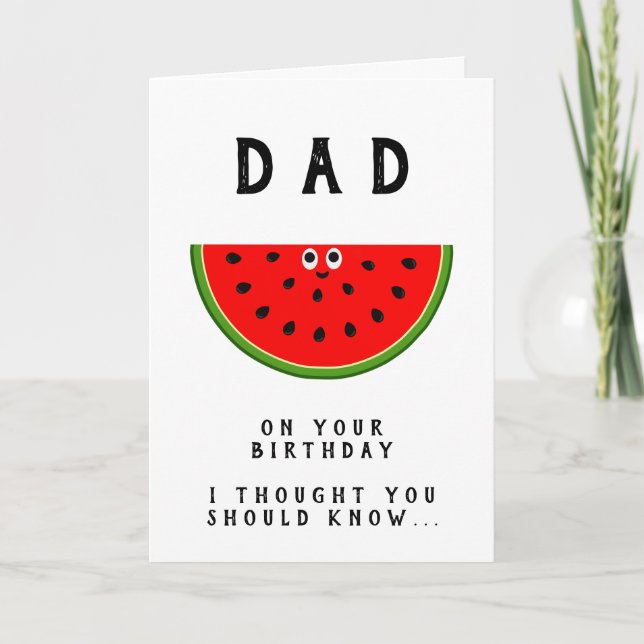 Pappa födelsedag ett i Melon Pappa Foto Kort (Framsida)