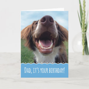 Pappa födelsedag, Lycklig Hund med stor sjömil Kort
