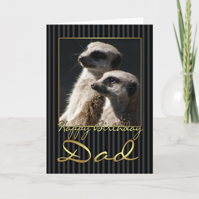 Pappa födelsedagskort med meerkat kort (Framsida)