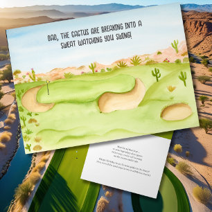 Pappa, födelsedagsöken golfbana akvarell kort