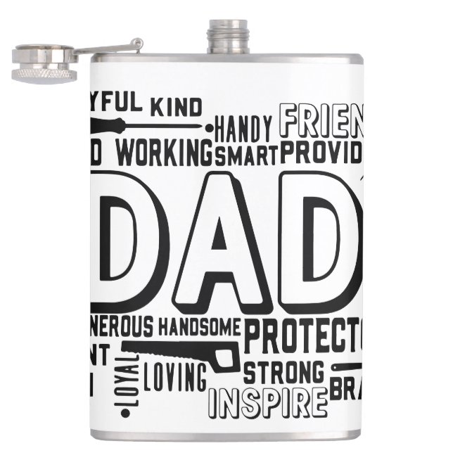 Pappa-födelsedagspresent far fars dag-papppresente fickplunta (Öppnad)
