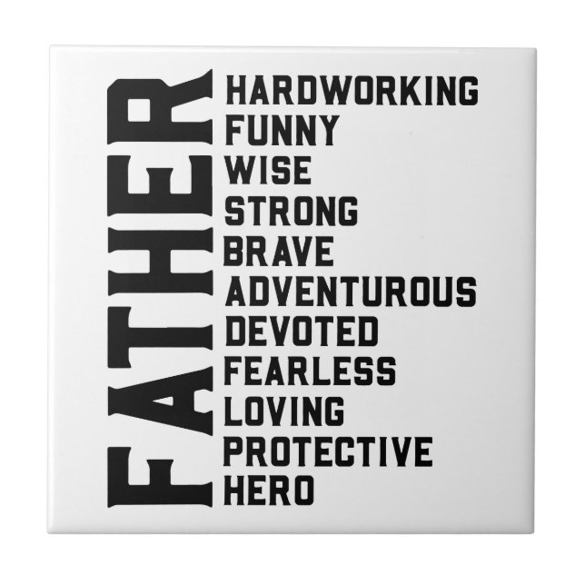 Pappa-födelsedagspresent far fars dag-papppresente kakelplatta (Framsidan)