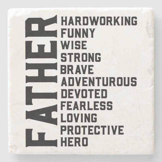Pappa-födelsedagspresent far fars dag-papppresente stenunderlägg (Framsidan)