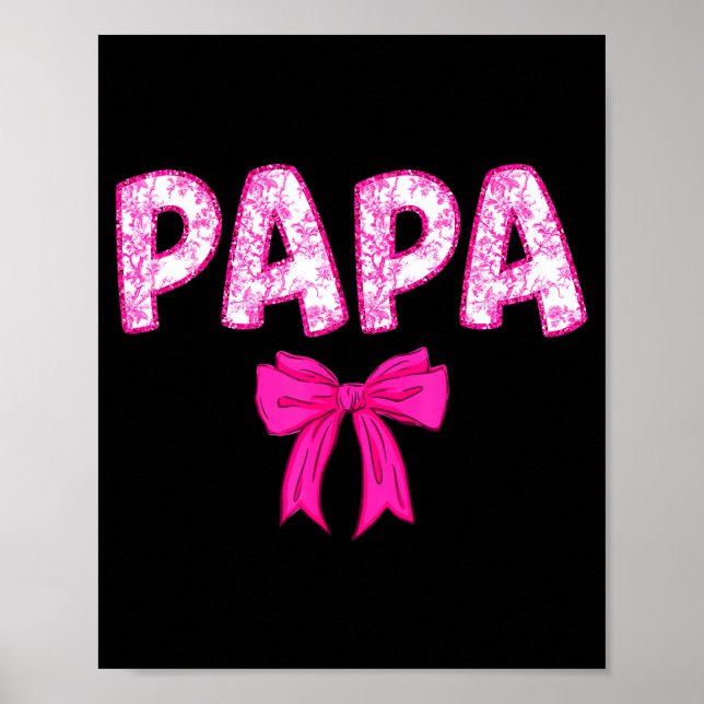 Pappa födelsedagsteam matchande rosa båge familj poster (Framsidan)