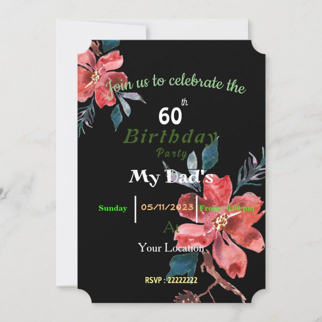 Pappa födelserbjudande inbjudningar (Framsida)