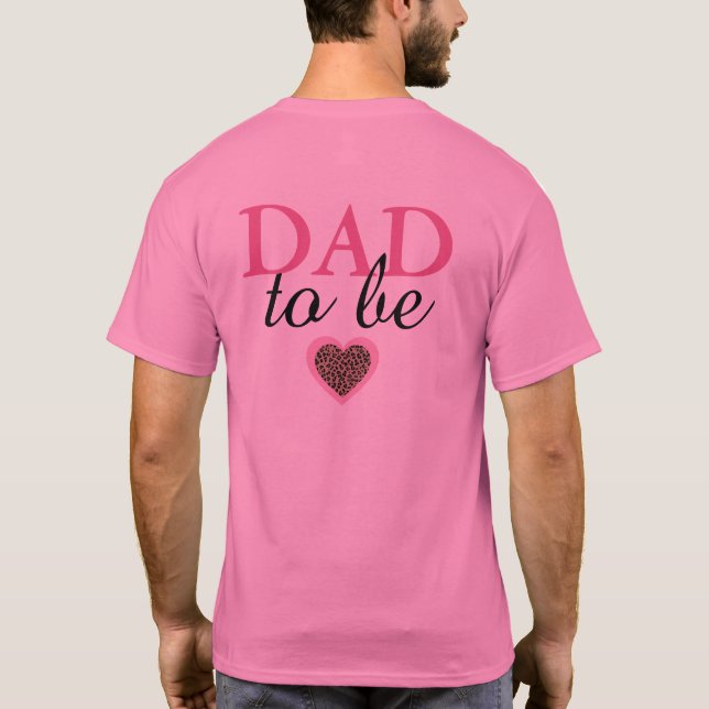 Pappa för att vara leopard och Rosa babyskor T Shirt (Baksida)