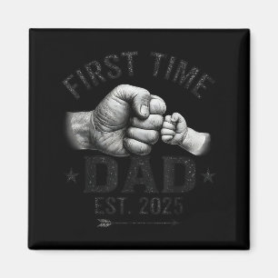Pappa för första gången Est 2025 Knuff Ny pappa Fa Magnet