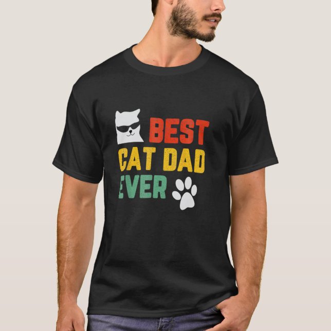 Pappa för katt Pappadagen-present för husbonde T Shirt (Framsida)
