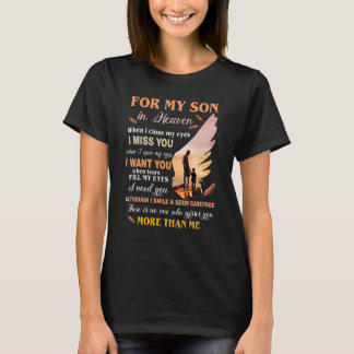 Pappa för min son i himlen när jag stänger mitt Ög T Shirt