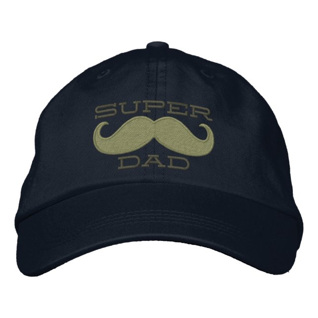 PAPPA för Superdad mustaschTOPPEN Broderad Keps (Framsida)