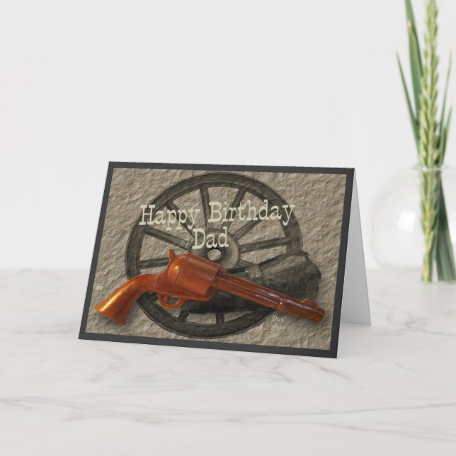 Pappa för vilda western~-grattis på födelsedagen kort (Framsida)