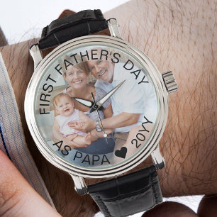 Pappa första Fars dag-fotoseminariet ogenomskinli Armbandsur