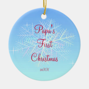 Pappa första prydnad för julSnowflake Julgransprydnad Keramik