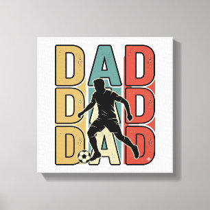 Pappa Fotboll Vintage Gravyr Vektor Design_1 Canvastryck