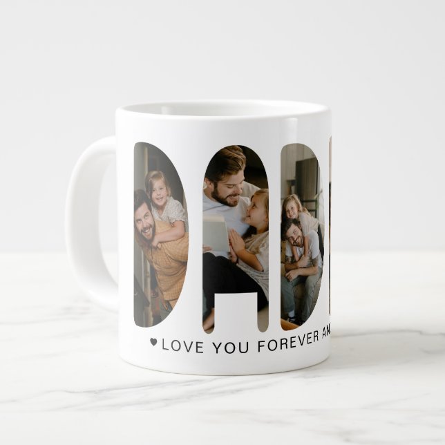 Pappa Foto Bokstäver Jumbo Mugg (Framsida vänster)