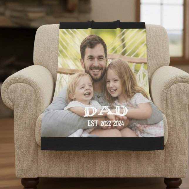 Pappa Foto Etablerat Fleecefilt (Skapare uppladdad)