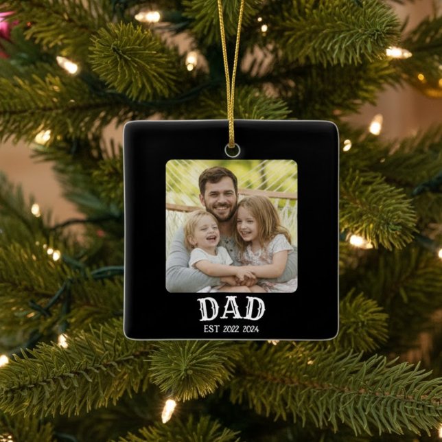 Pappa Foto Etablerat Julgransprydnad Keramik (Skapare uppladdad)
