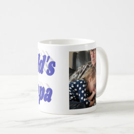 Pappa foto med blå text kaffemugg