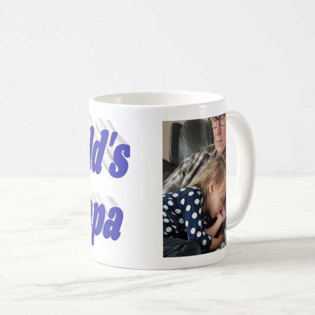 Pappa-foto med blå text kaffemugg (Framsida höger)