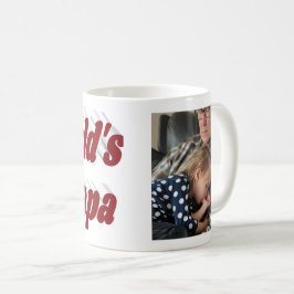 Pappa foto med vinröd text kaffemugg
