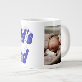 Pappa fotoblå text jumbo mugg